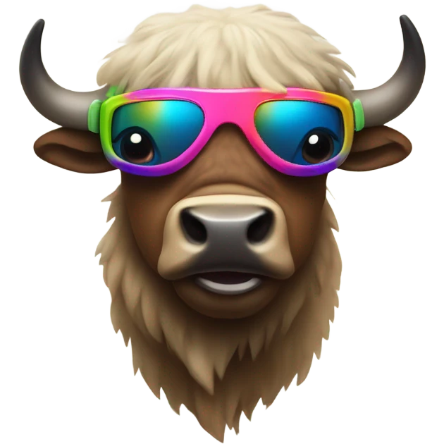 A buffalo celebrating with ski goggles on  emoji