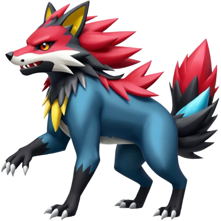 Shiny cool Zeraora-Zoroark-Obstagoon-fusion emoji