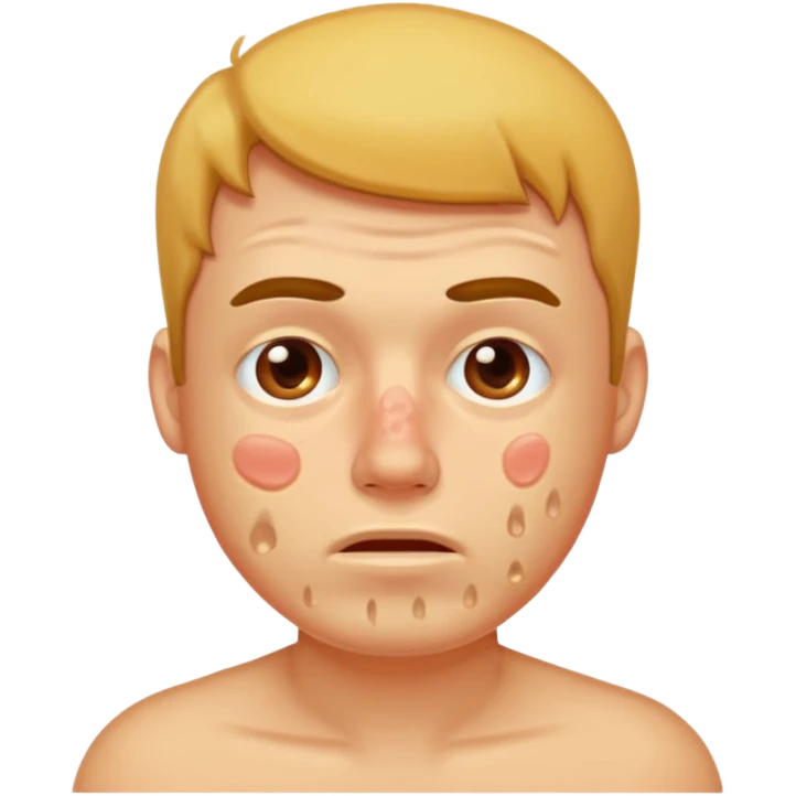 man with lots of acne emoji