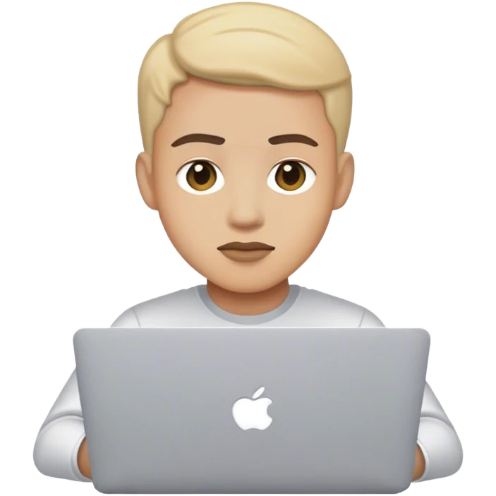 hackeur avec un macbook emoji