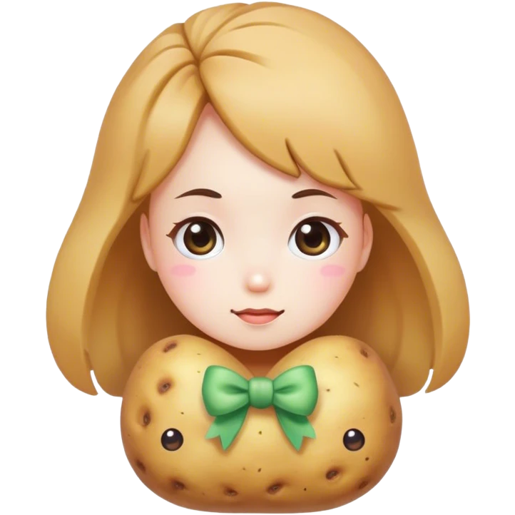 meditater kawaii potato girl bow emoji