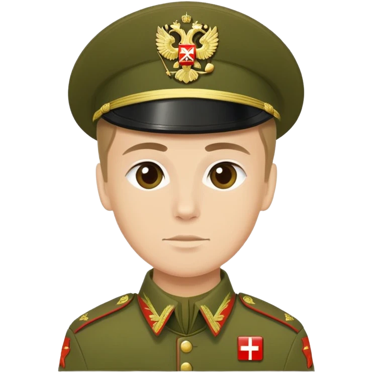 Russian soldier with Z letter on soldier uniform with russian flag emoji