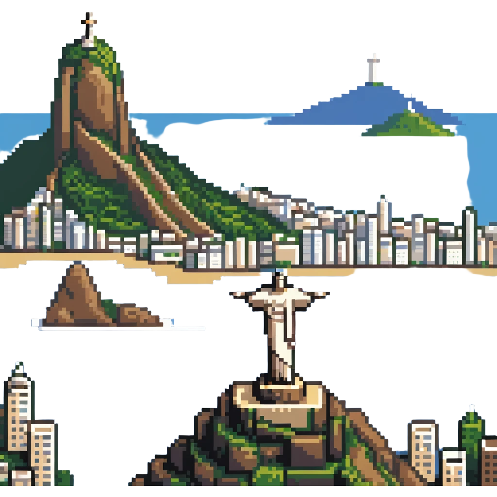 Christ the Redeemer statue in Rio de Janeiro with Rio cityscape in background emoji