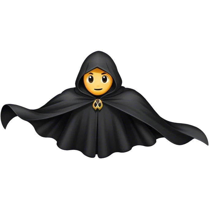 A black cloak floating in the air, without a person emoji