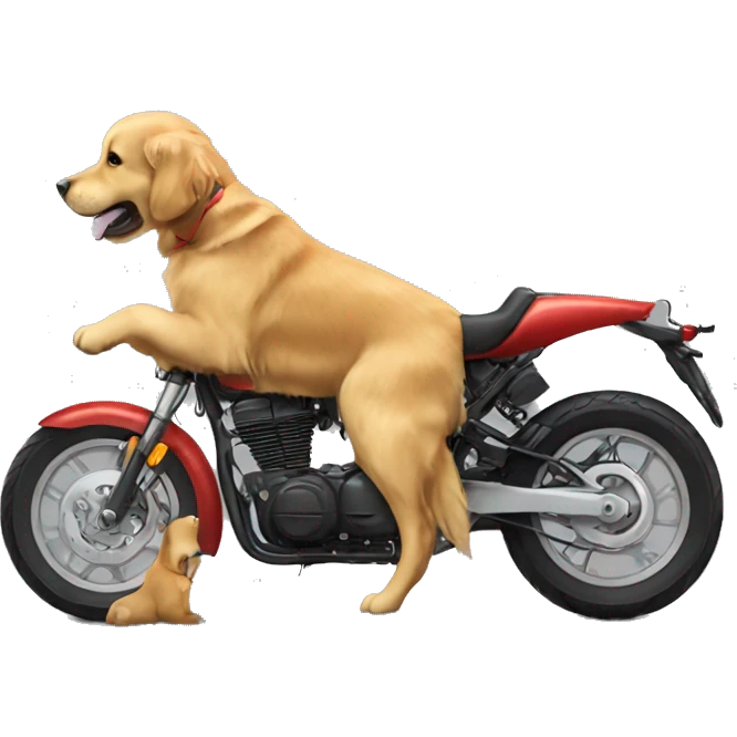 Golden retriever motorcycle emoji