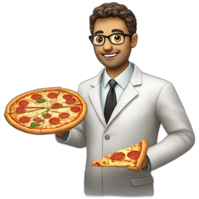 Data scientist Italian style with pizza in hand emoji