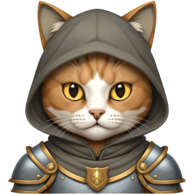 cat warrior with hood emoji