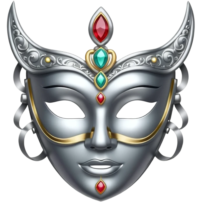 silver mask with gems emoji