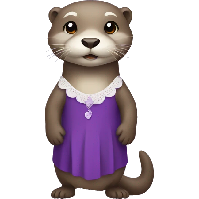 Otter with a purple dress emoji