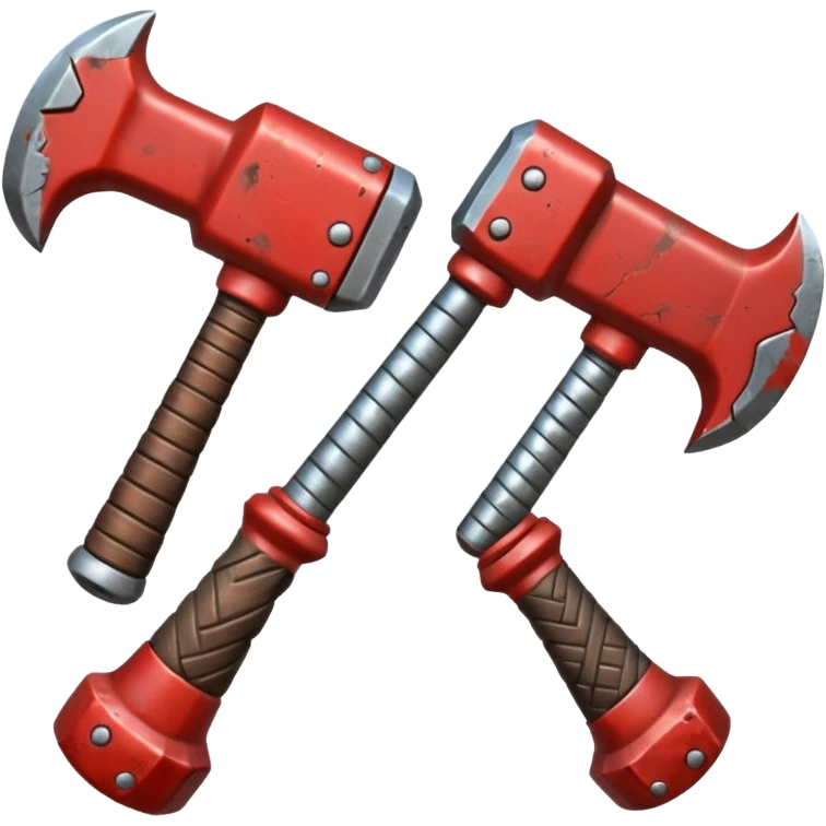 croisement de 2 marteaux (en mode duel, qui des deux va gagner) emoji