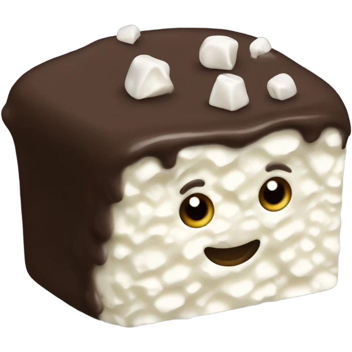 cottage cheese in chocolate coat emoji