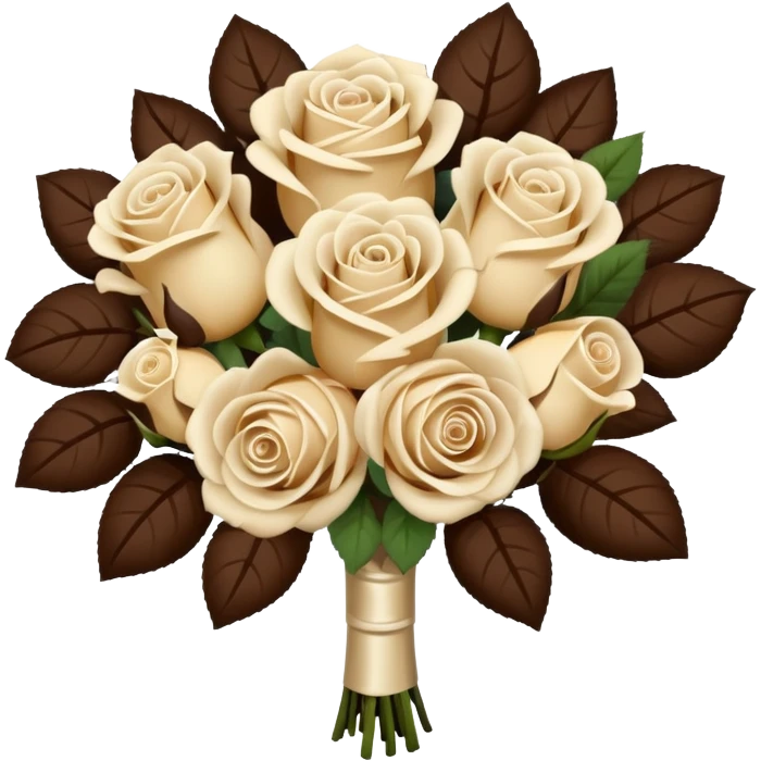 Wedding Bouquet in color cream and dark brown emoji