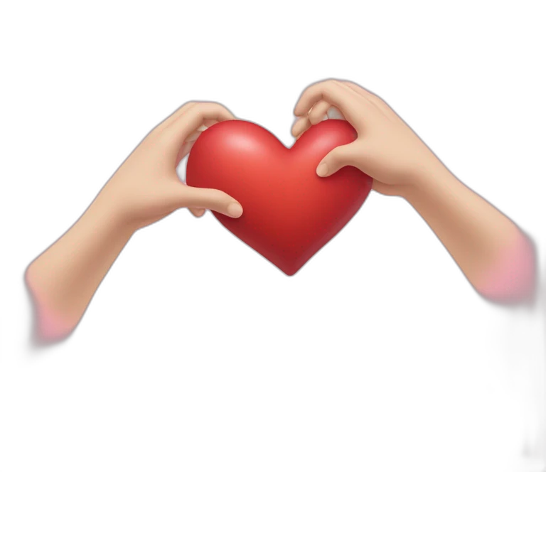 double kawai heart with two hands emoji