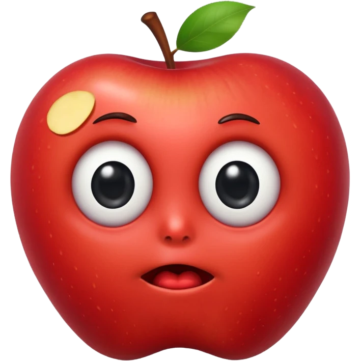 An apple emoji style: nervous googly eye emoji
