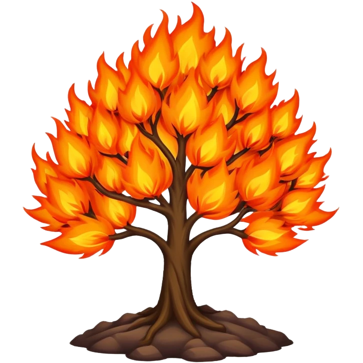 Burning bush with bright orange flames emoji