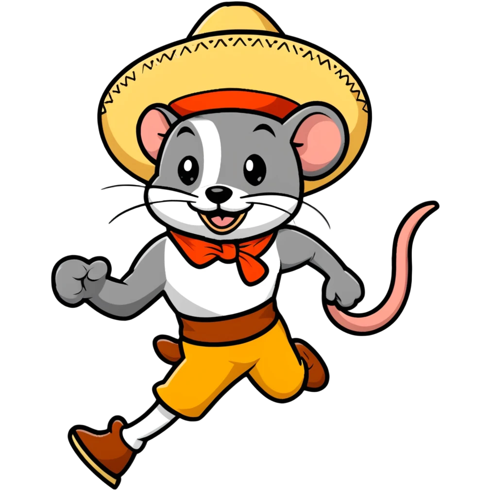 Speedy Gonzales cartoon mouse with sombrero running emoji
