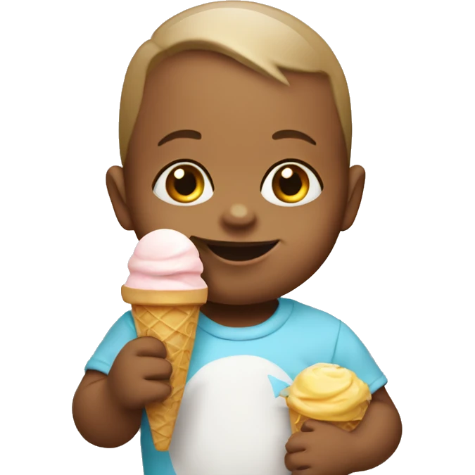 Baby with icecream emoji