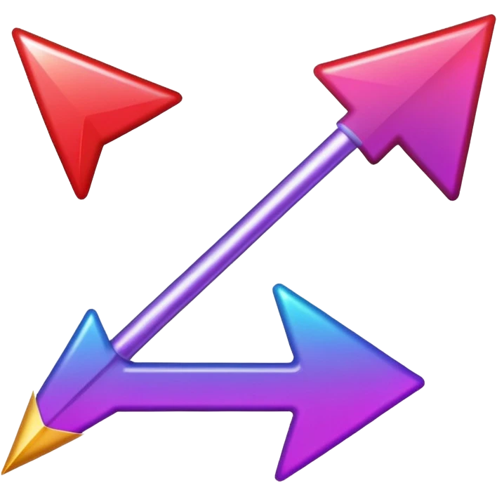 color gradient between red and purple glitter arrow left emoji