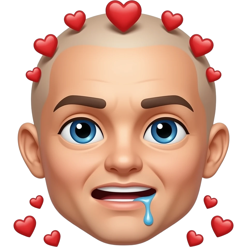 Drooling face (from mouth like this 🤤  ) with small red hearts on the head emoji