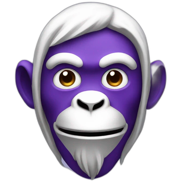 purple anonymous guy blue color fawkes monkey head emoji