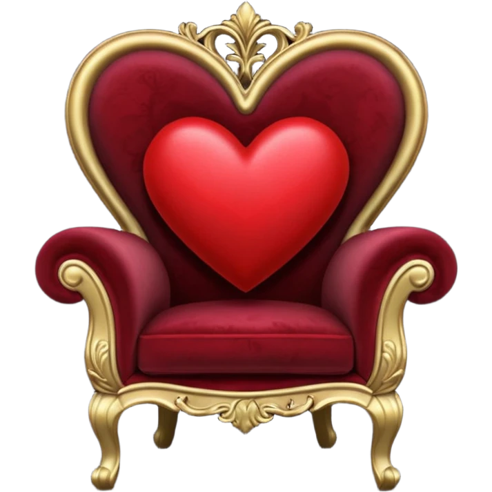 goth themed heart with a dark velvet chair emoji