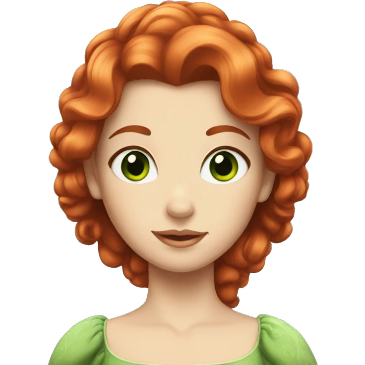 Princess with red hair and green eyes emoji