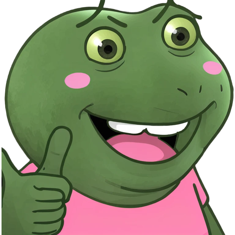 Blonde tan girl with straight long hair, laughing, and pointing straight forward towards the front of the screen wearing pink emoji