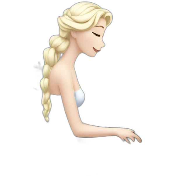 Blonde Snow Queen is playing on the white Roland piano the song about winter emoji