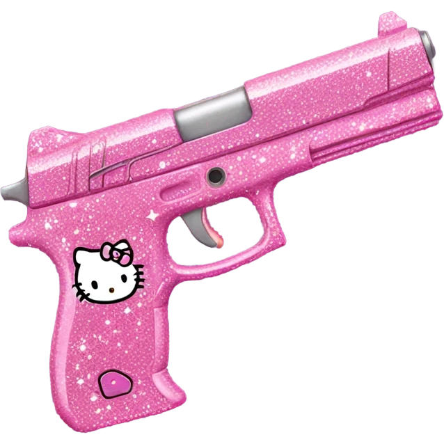 Pink sparkly, hello Kitty gun emoji