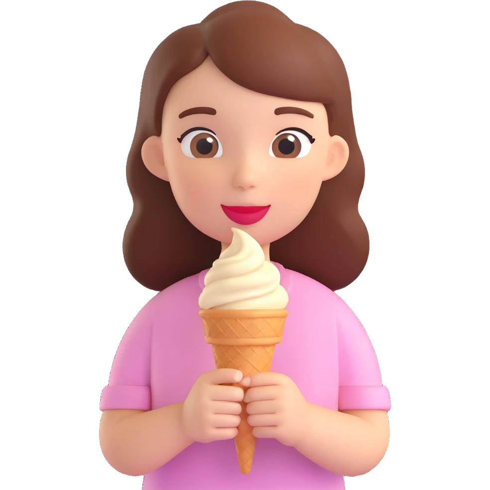 summer girl holding ice cream emoji