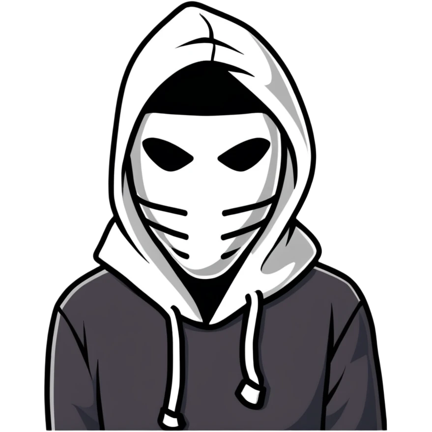 Uomo che indossa una maschera e un cappuccio  emoji