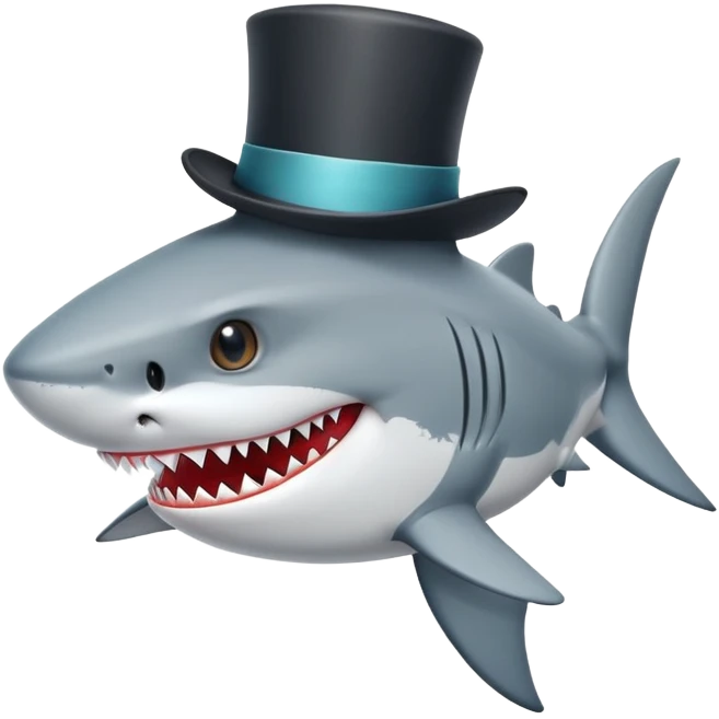 shark wearing a top hat emoji