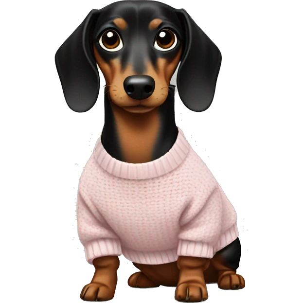 Dachshund wearing chanel Sweater  emoji