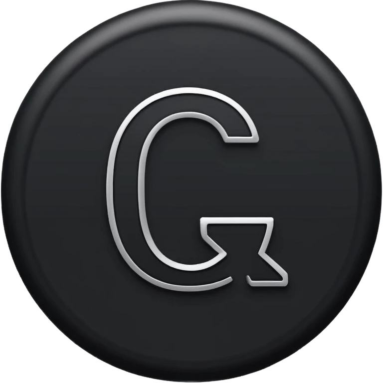 Design a minimalist black circular emoji icon with a thick, smooth line forming the letter Q. The Q should have a continuous circular shape with a clean gap at the bottom right where a short horizontal stroke extends inward. Make it bold, simple, flat, and high contrast on a transparent background.  emoji