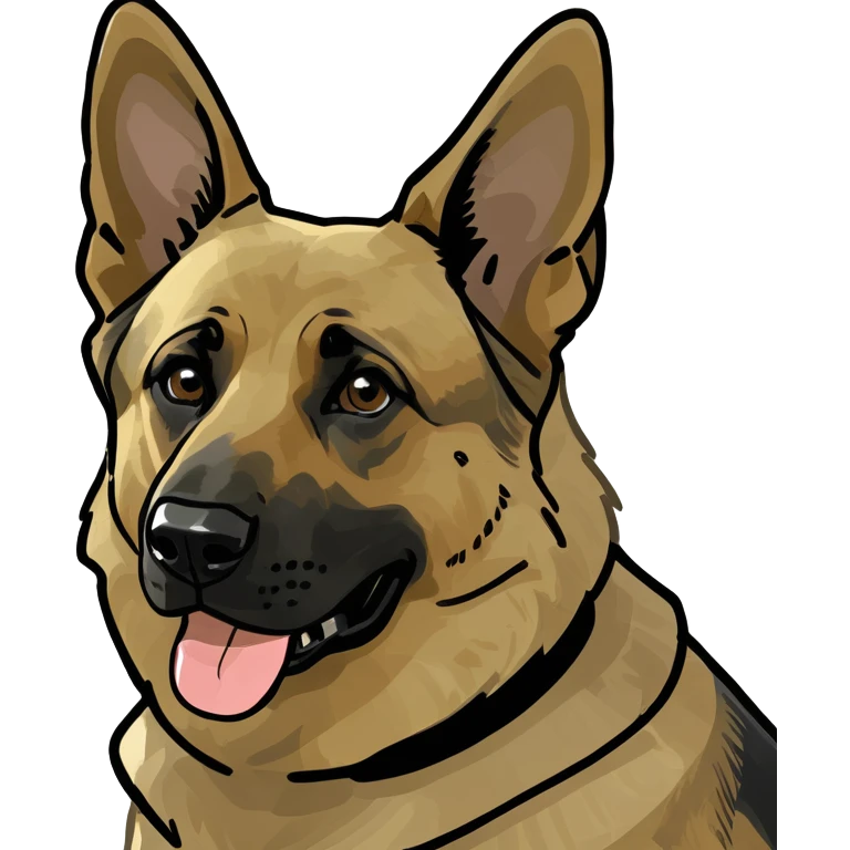 German Shepard with one ear down emoji