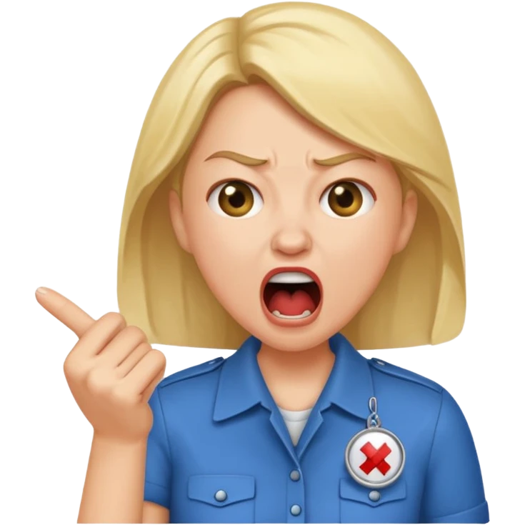 emojis.com a-karen-mom-yelling-at-somebody-that-wont-take-their-dog-out-and-is-showing-her-badge-but-its-fake emoji