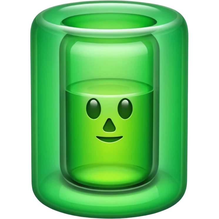 Uranium like inside a tube that we see on tiktok, without the symbol thing, and no line thing, just tube and pure green emoji