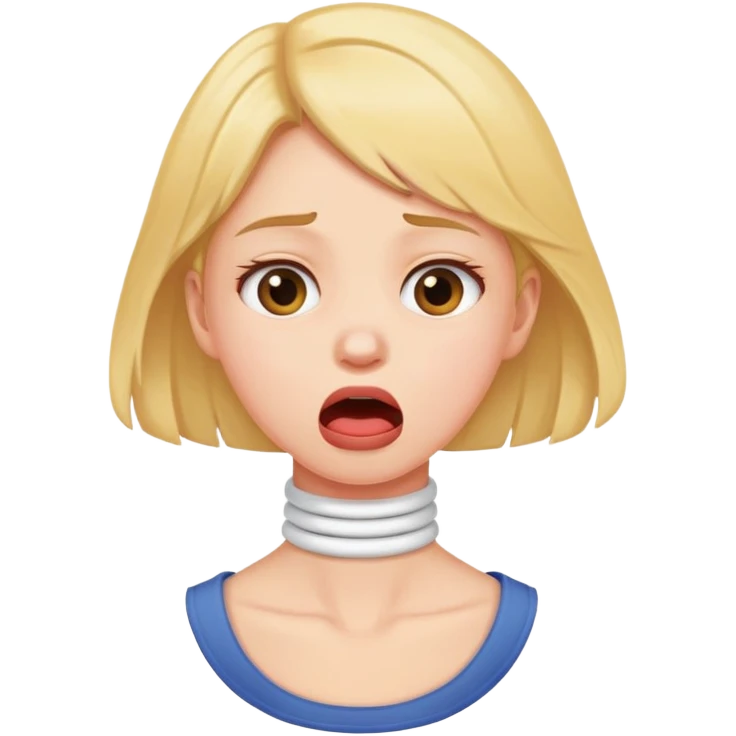 A girl choking her own neck emoji
