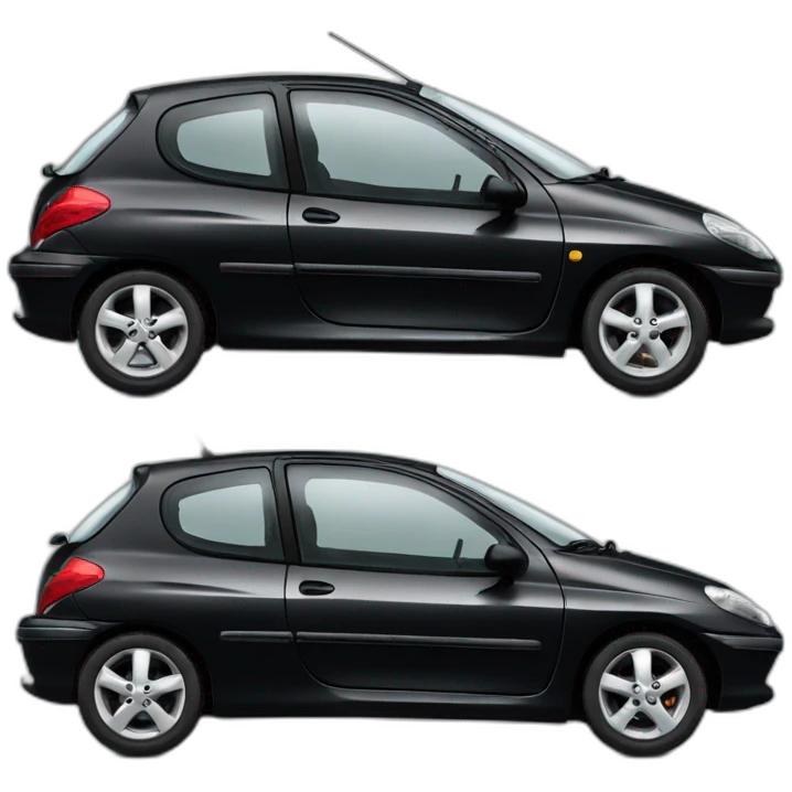Peugeot 206 noire emoji