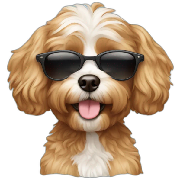cavapoo with sunglasses emoji