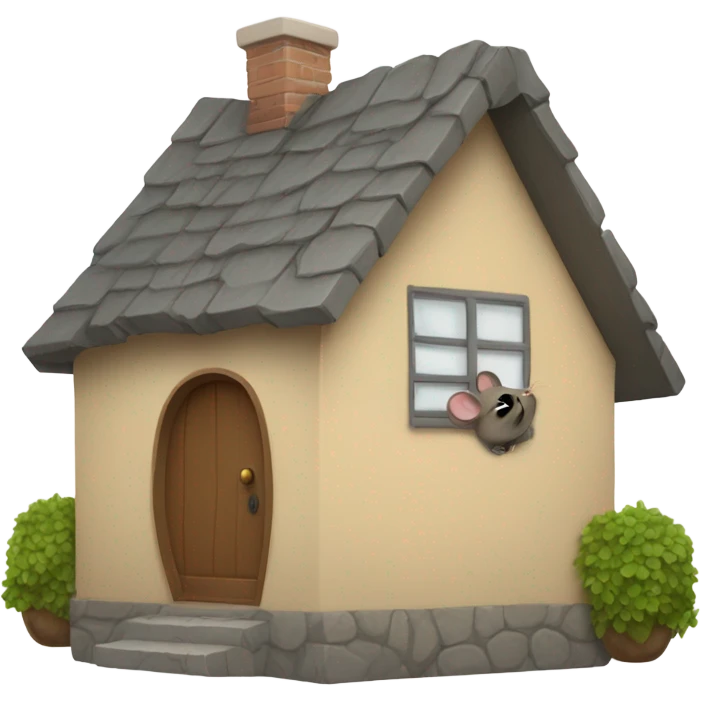 A house with a mouse in it￼￼ emoji