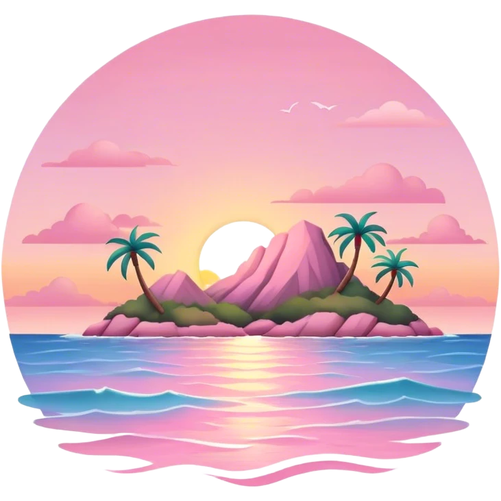 Pastel pink island sunset emoji