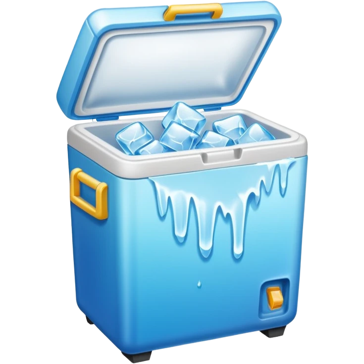An open cooler with a bunch of ice spilling out emoji