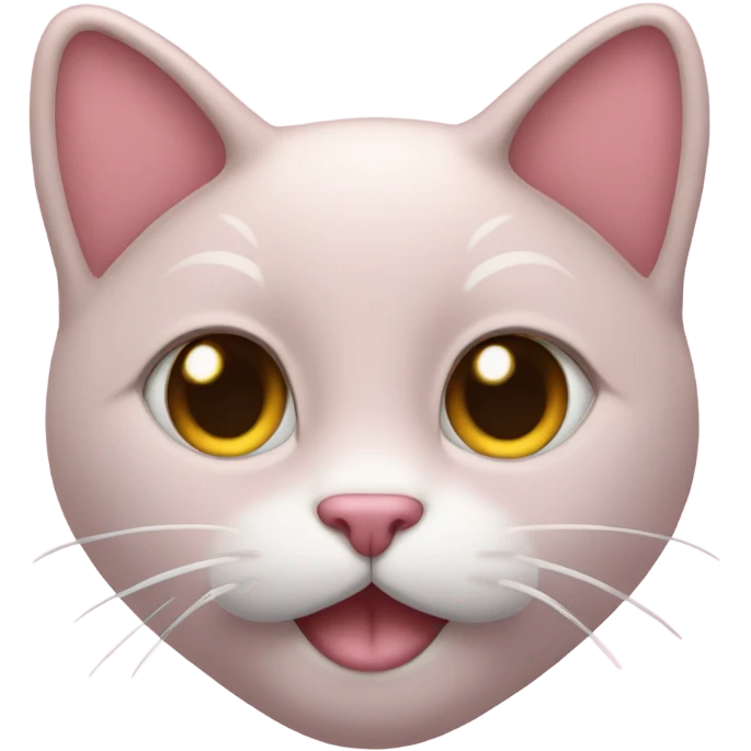 make a light pink heart with a cat face on it  emoji