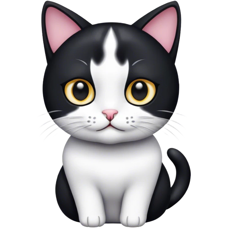 Black and white cat emoji