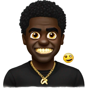 Kodak black with gold teeth emoji