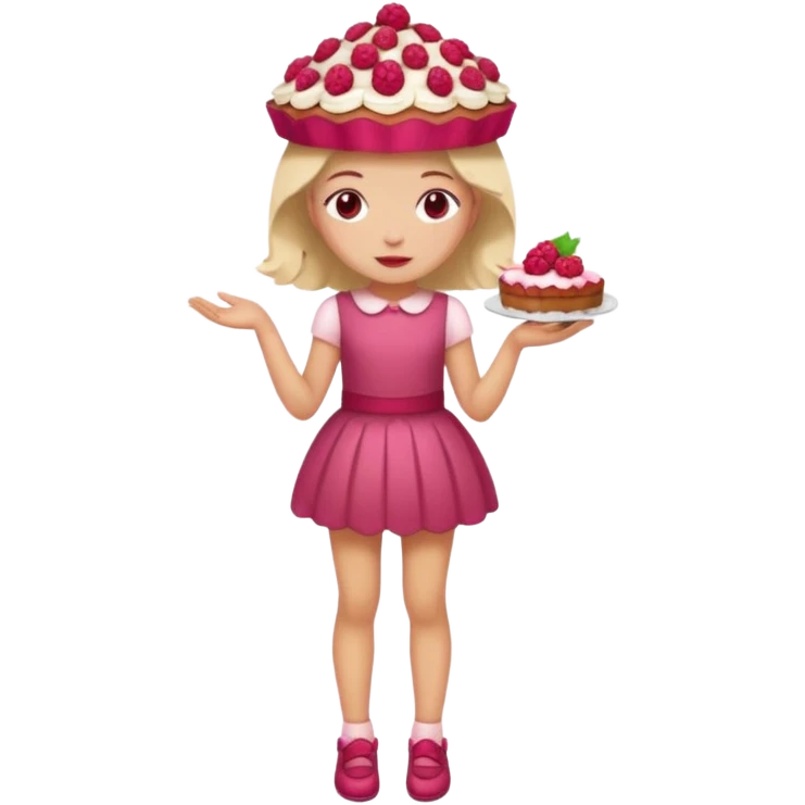 Raspberry torte human full body and legs girl with a raspberry barrette on her head emoji