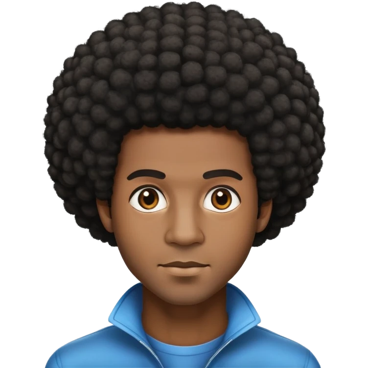 A black dude with a medium Afro sponged hair emoji