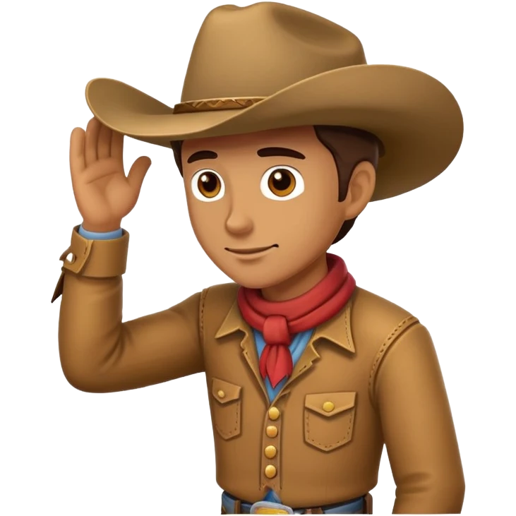 when a cowboy salute ladies, he offs his hat, and slightly lean towards, I want such emoji emoji