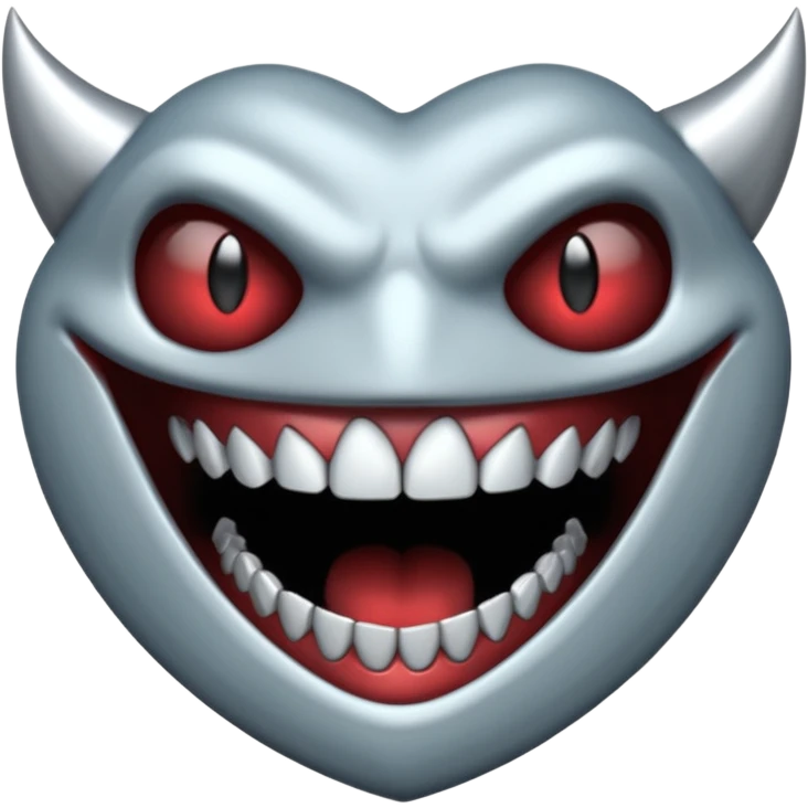 metallic teeth with sharp fangs, chrome texture, dark shadows emoji